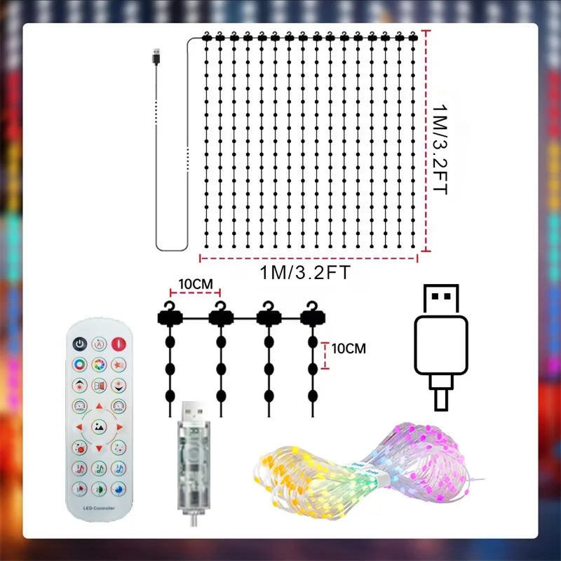 Smart DIY Pattern LED Curtain Fairy Lights