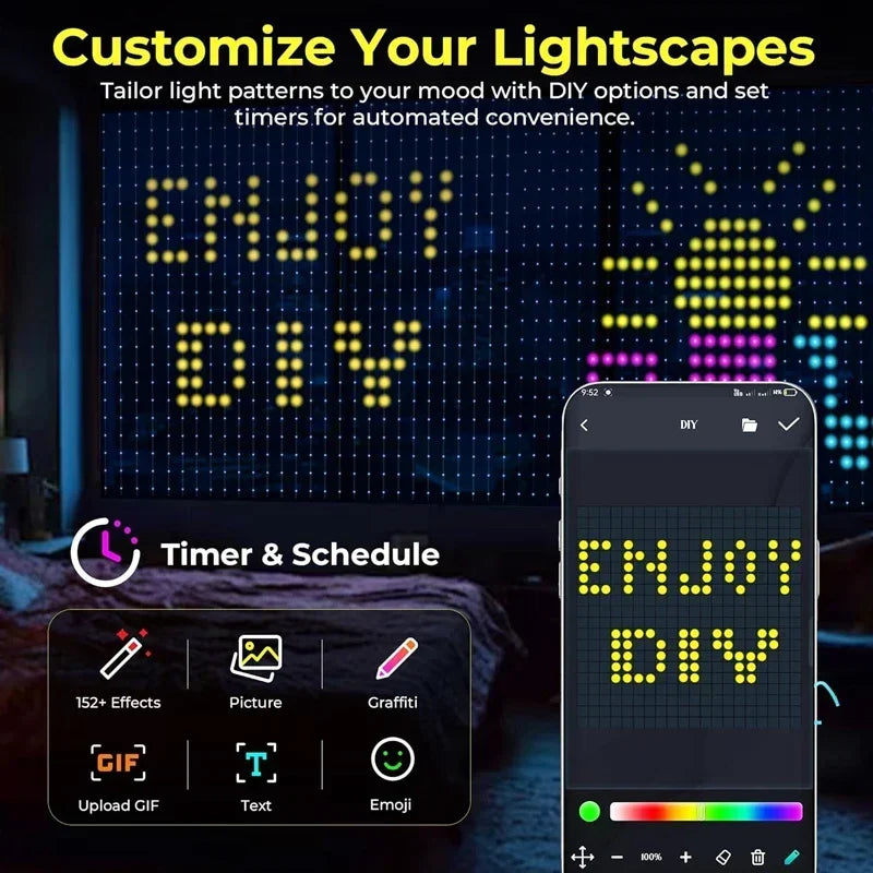 Smart DIY Pattern LED Curtain Fairy Lights