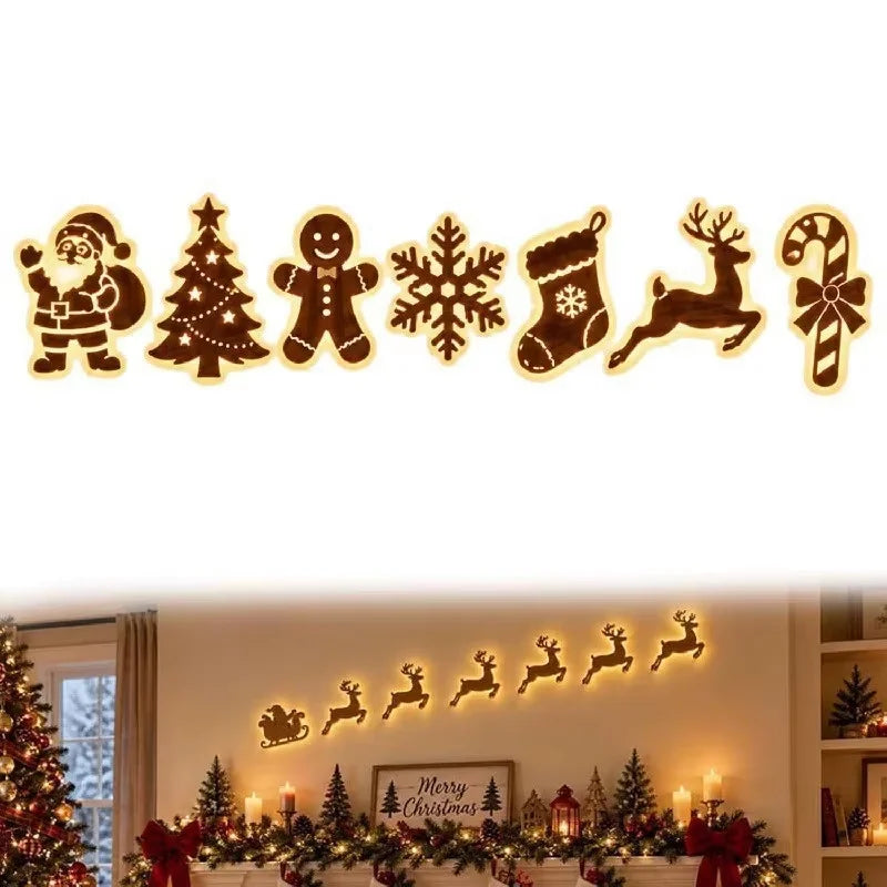 Santa Claus Reindeer Glowing 3D Wall Sticker