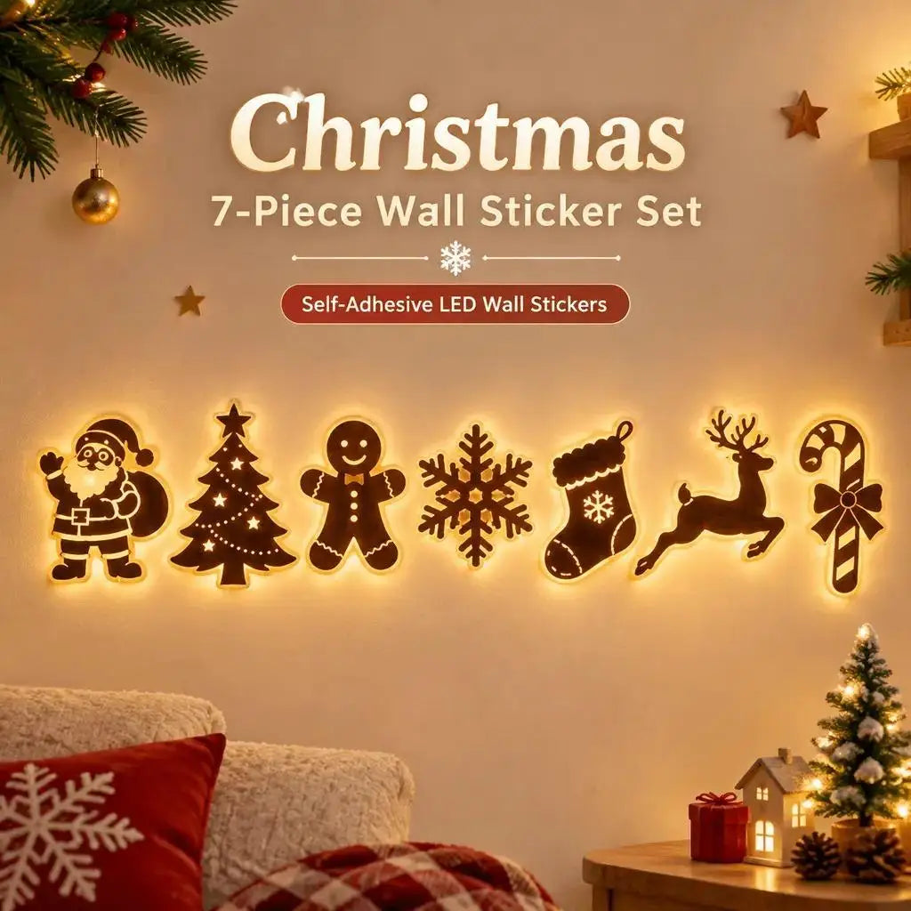 Santa Claus Reindeer Glowing 3D Wall Sticker