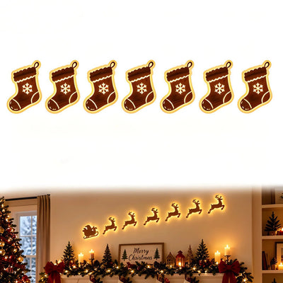 Santa Claus Reindeer Glowing 3D Wall Sticker