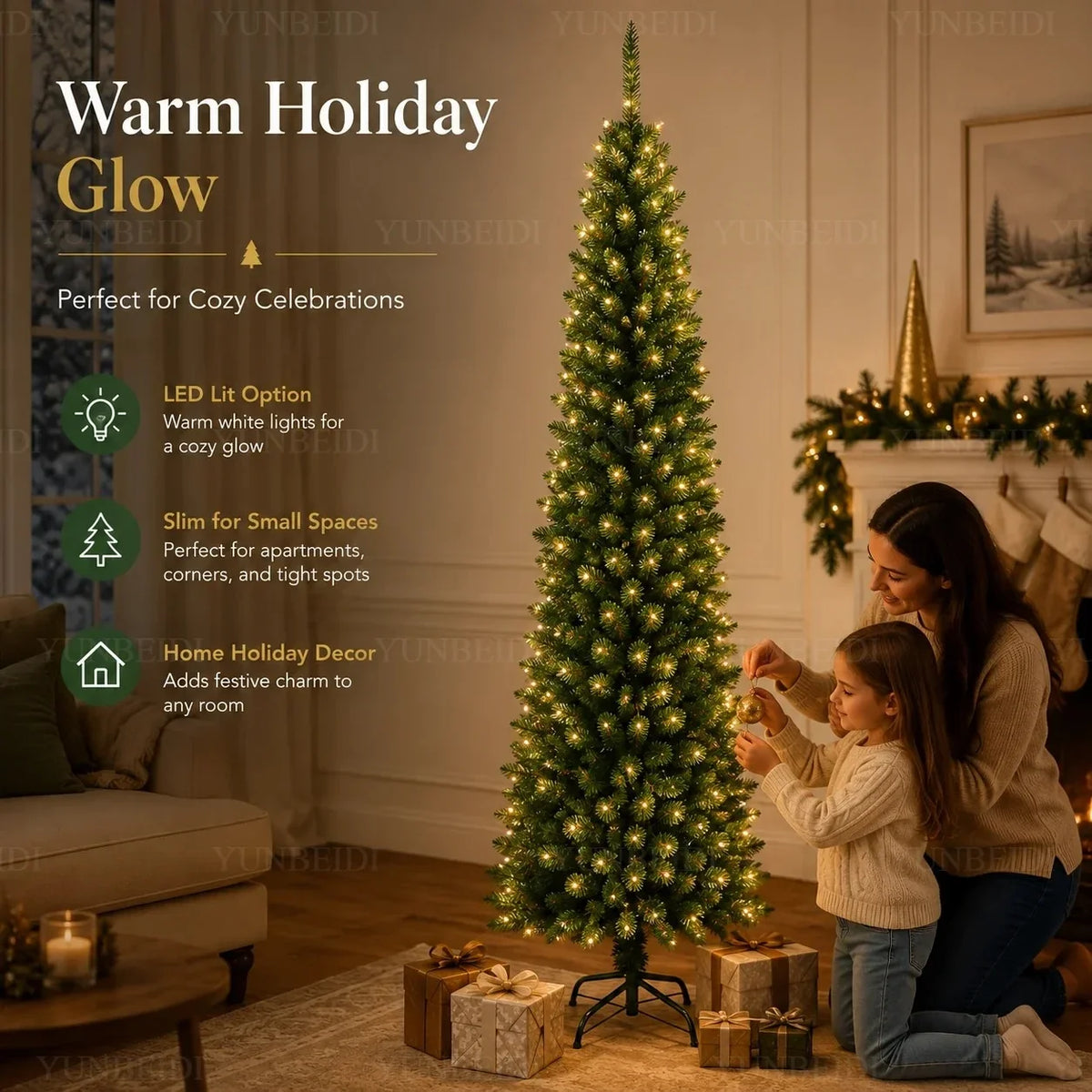 Pencil Artificial Christmas Tree PVC Material Encryption Christmas Tree