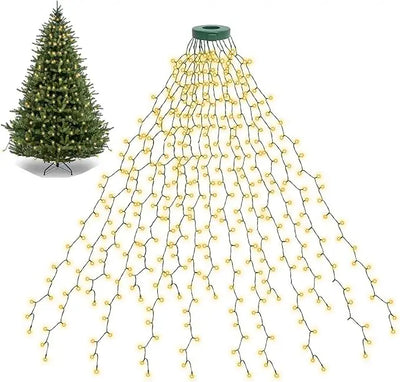 Quick-Install Ring Christmas Tree LED String Lights (8 Lighting Modes)