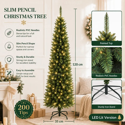 Pencil Artificial Christmas Tree PVC Material Encryption Christmas Tree