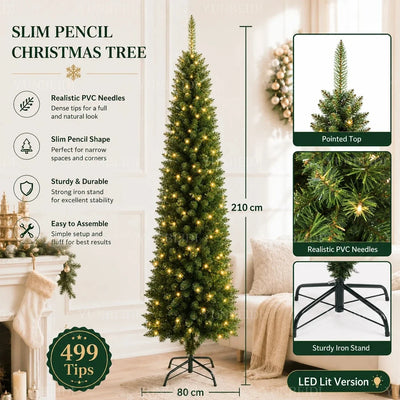 Pencil Artificial Christmas Tree PVC Material Encryption Christmas Tree