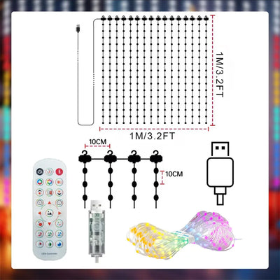 Smart DIY Pattern LED Curtain Fairy Lights