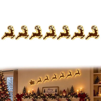Santa Claus Reindeer Glowing 3D Wall Sticker