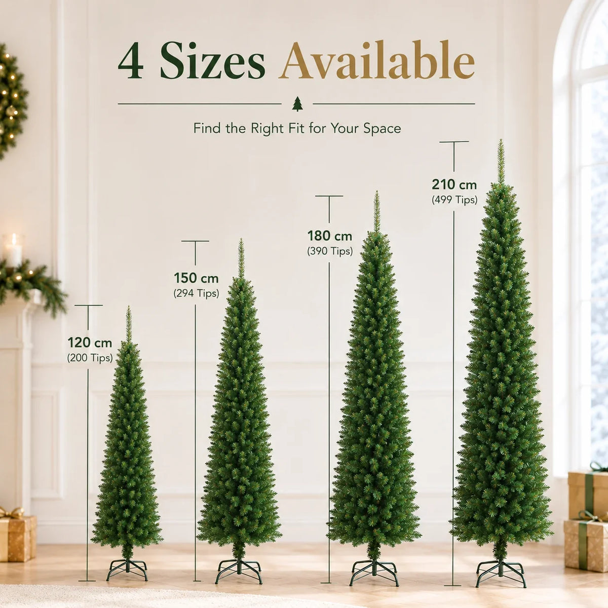 Pencil Artificial Christmas Tree PVC Material Encryption Christmas Tree