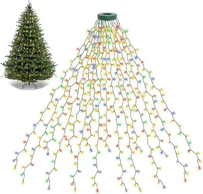 Quick-Install Ring Christmas Tree LED String Lights (8 Lighting Modes)