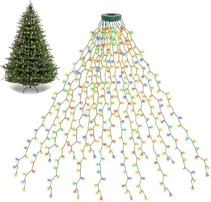 Quick-Install Ring Christmas Tree LED String Lights (8 Lighting Modes)