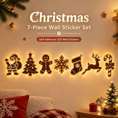 Santa Claus Reindeer Glowing 3D Wall Sticker