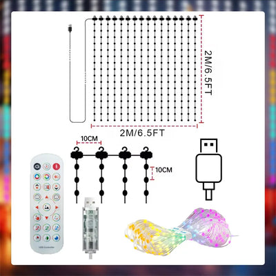 Smart DIY Pattern LED Curtain Fairy Lights