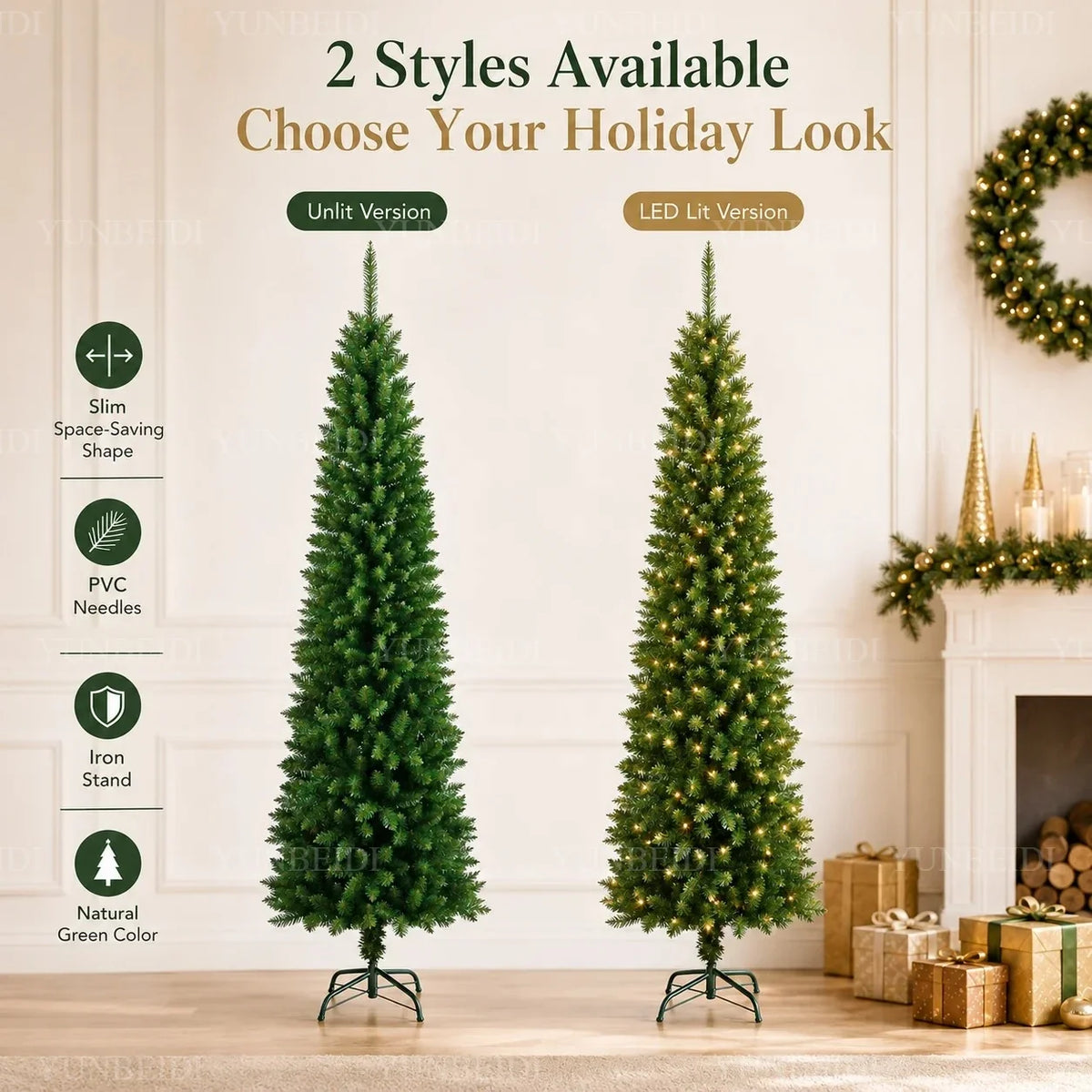 Pencil Artificial Christmas Tree PVC Material Encryption Christmas Tree