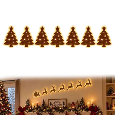 Santa Claus Reindeer Glowing 3D Wall Sticker
